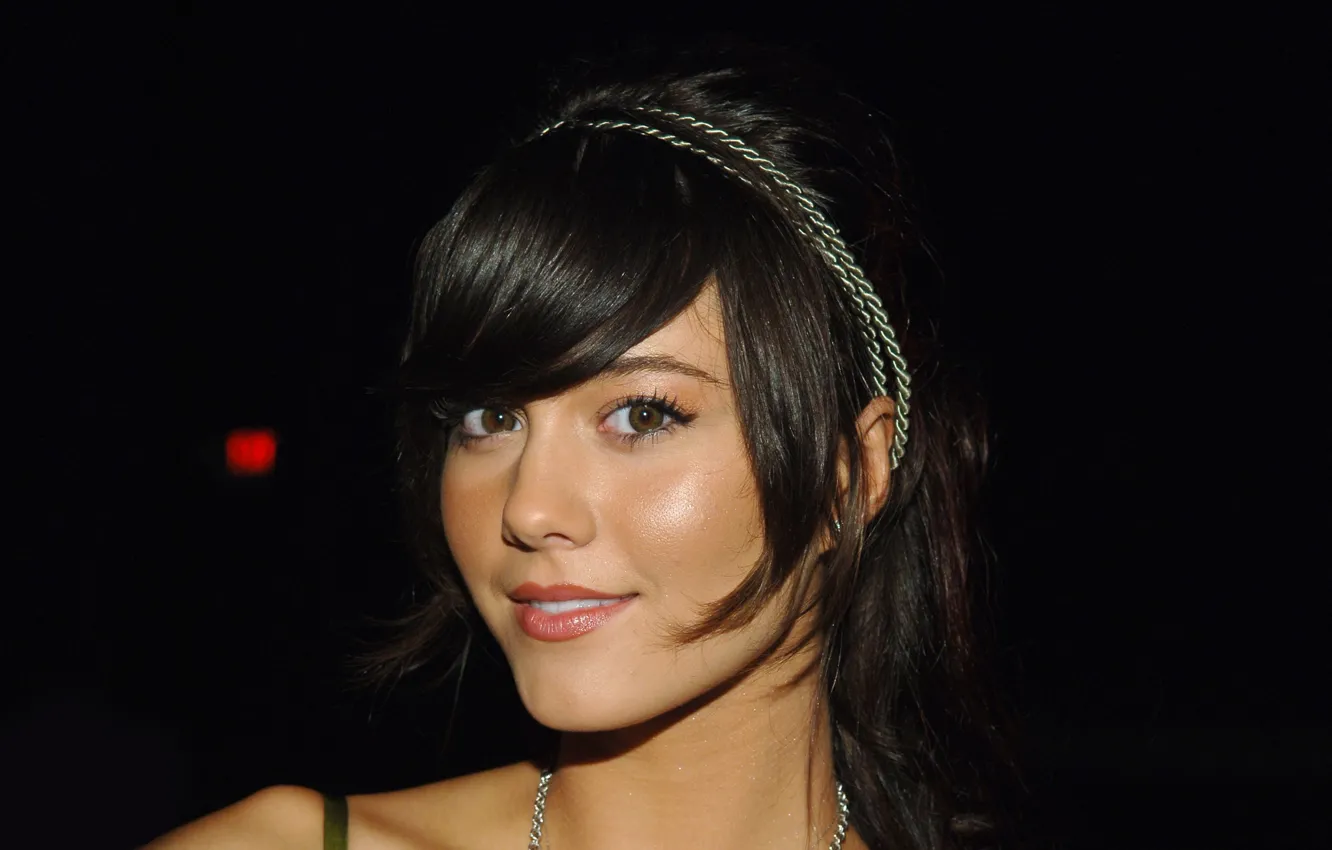 Photo wallpaper eyes, face, smile, hair, portrait, actress, brunette, beautiful