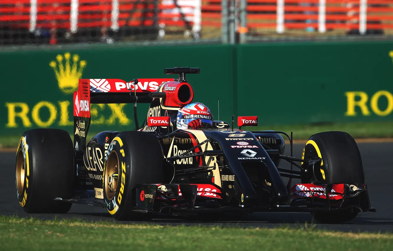 Photo wallpaper Lotus, Formula 1, E22, Romain Grosjean