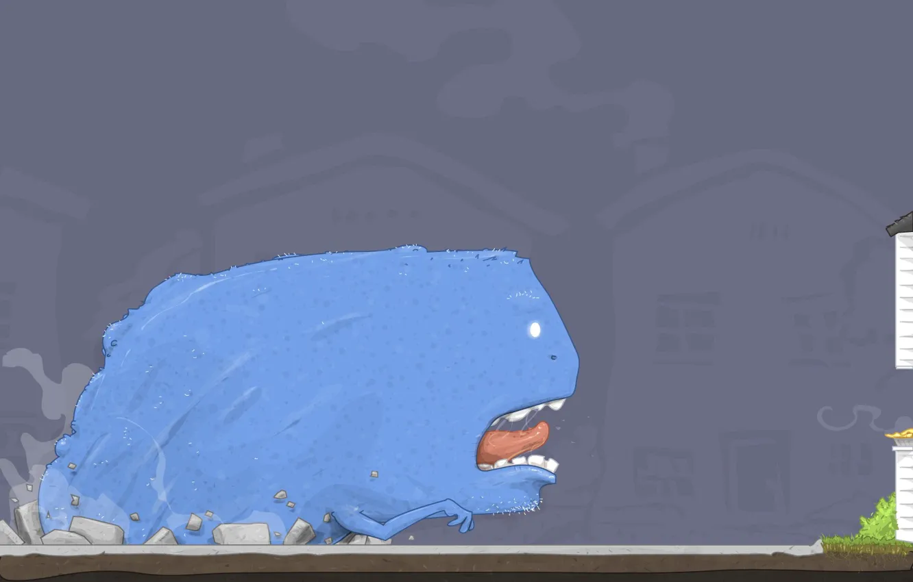 Photo wallpaper monster, vector, humor, pie