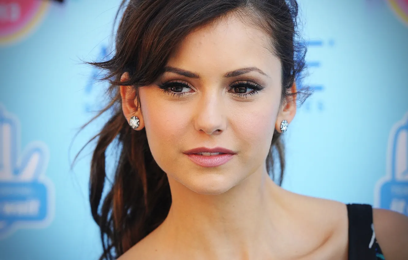 Photo wallpaper look, girl, face, model, makeup, gentle, Nina Dobrev, Nina Dobrev
