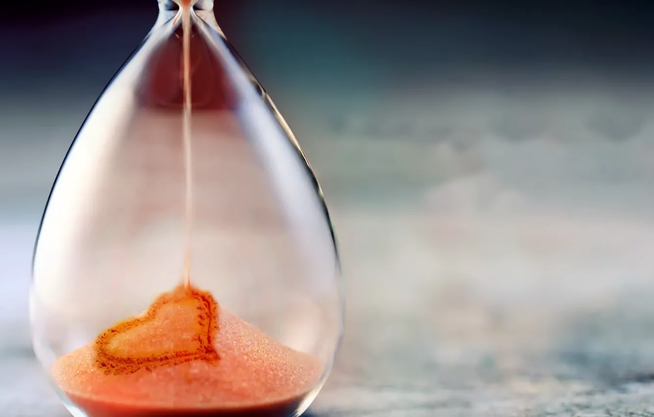 Photo wallpaper love, time, life, hourglass