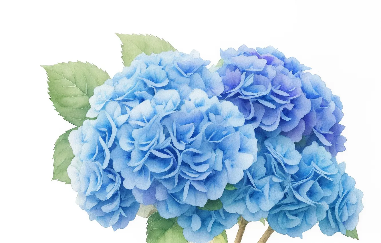 Photo wallpaper flowers, blue, green, green, tenderness, figure, colored, plant