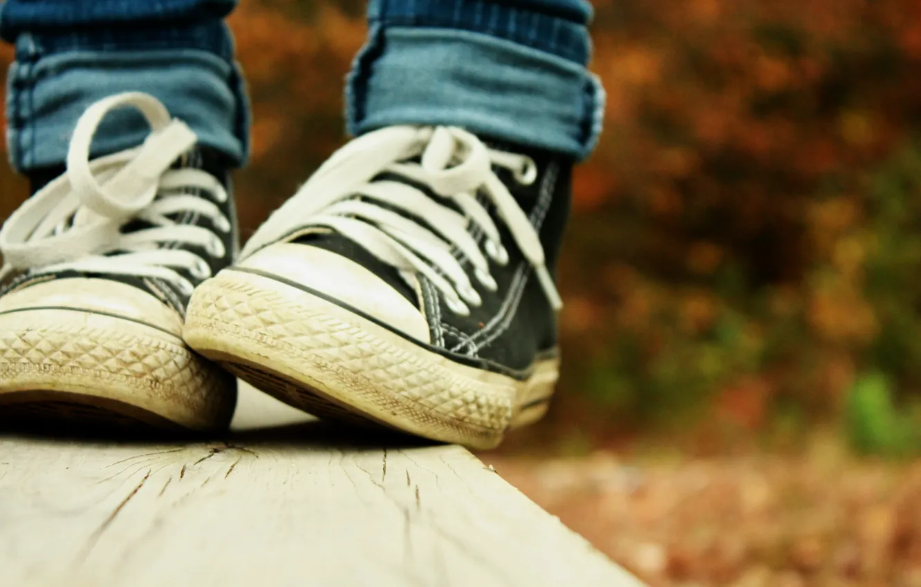 Photo wallpaper shoes, sneakers, laces