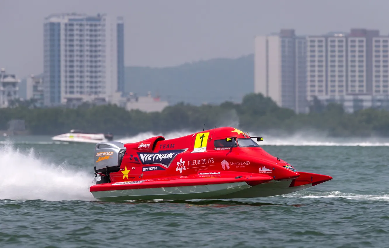 Photo wallpaper race, boat, speed