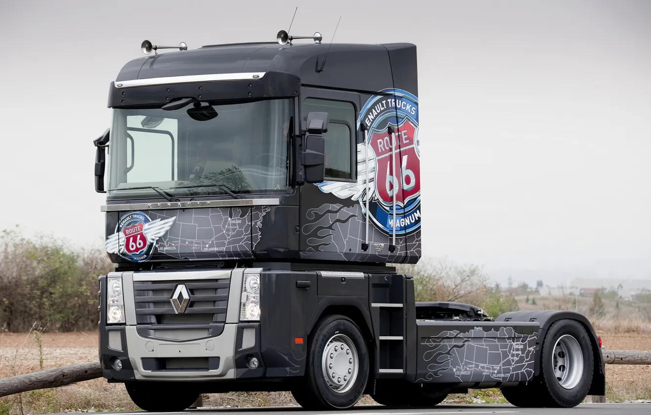 Photo wallpaper Renault, black, truck, paint, tractor