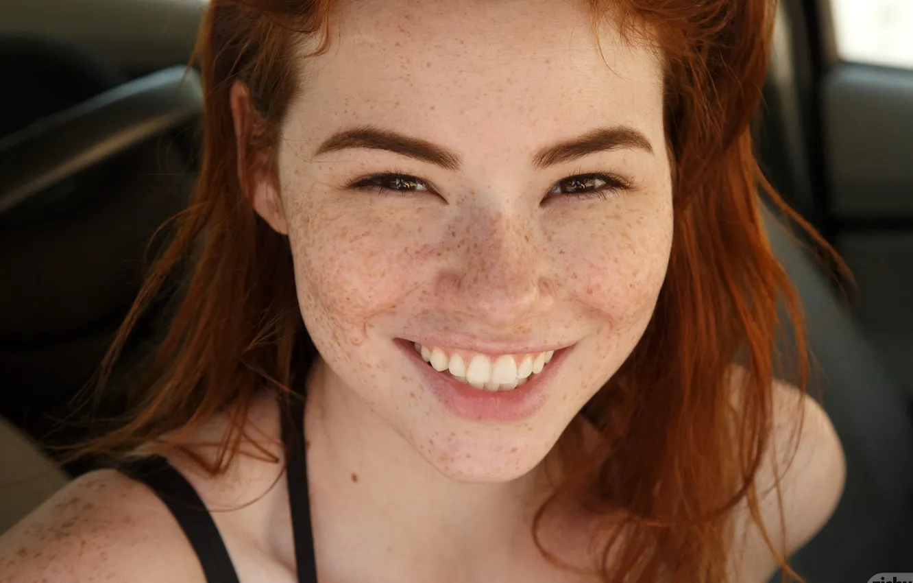 Photo wallpaper look, joy, close-up, face, smile, model, portrait, makeup