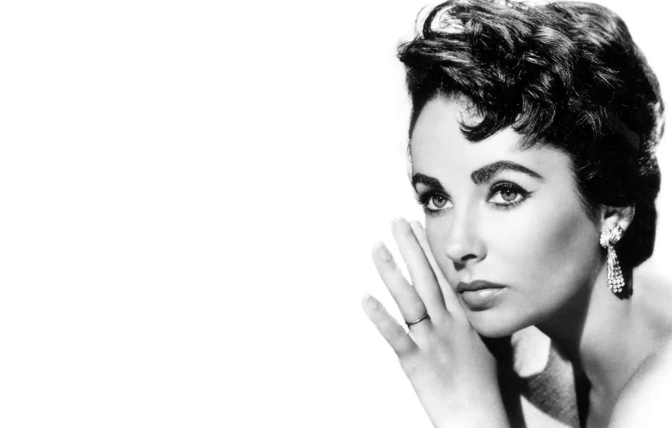 Photo wallpaper earrings, actress, brunette, Elizabeth Taylor, Elizabeth Taylor