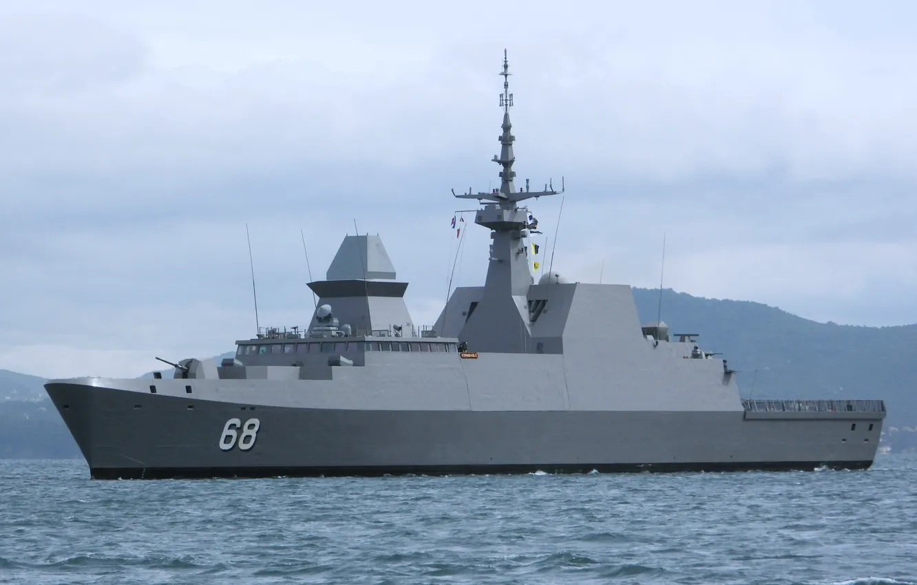 Photo wallpaper frigate, French Navy, RSS Formidable, Singapore 2025