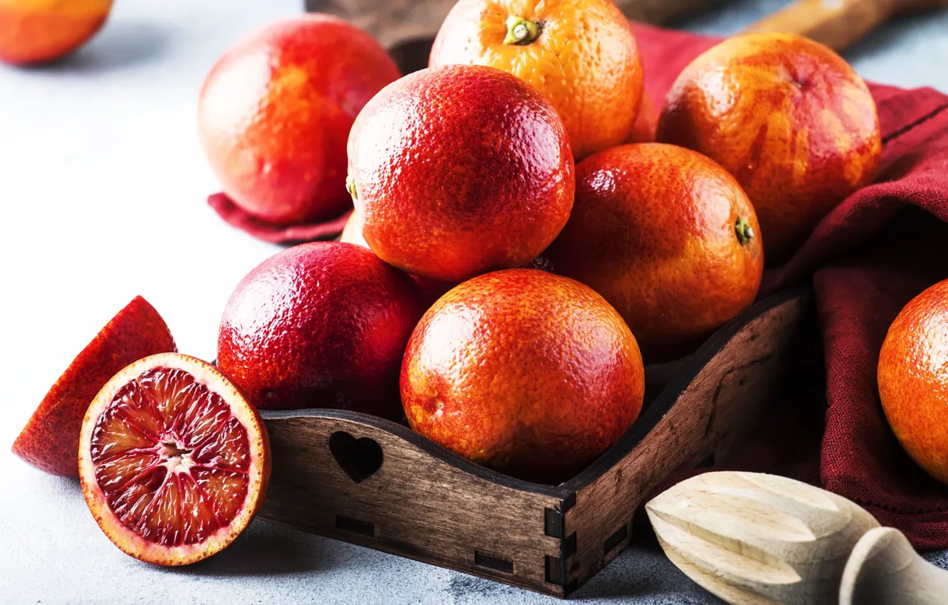 Photo wallpaper light, box, a lot, grapefruit, citrus, juicer