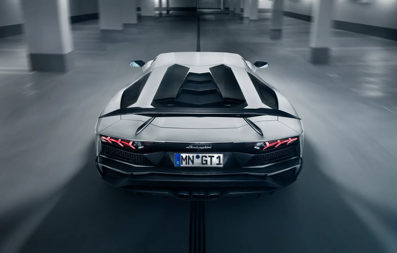 Photo wallpaper lights, Lamborghini, supercar, spoiler, rear view, 2018, Novitec Torado, Aventador S