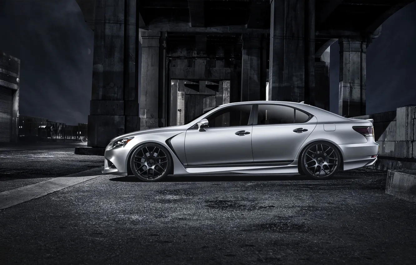 Photo wallpaper Auto, Lexus, Tuning, Grey, Sedan, Matt, F-Sport, Side view