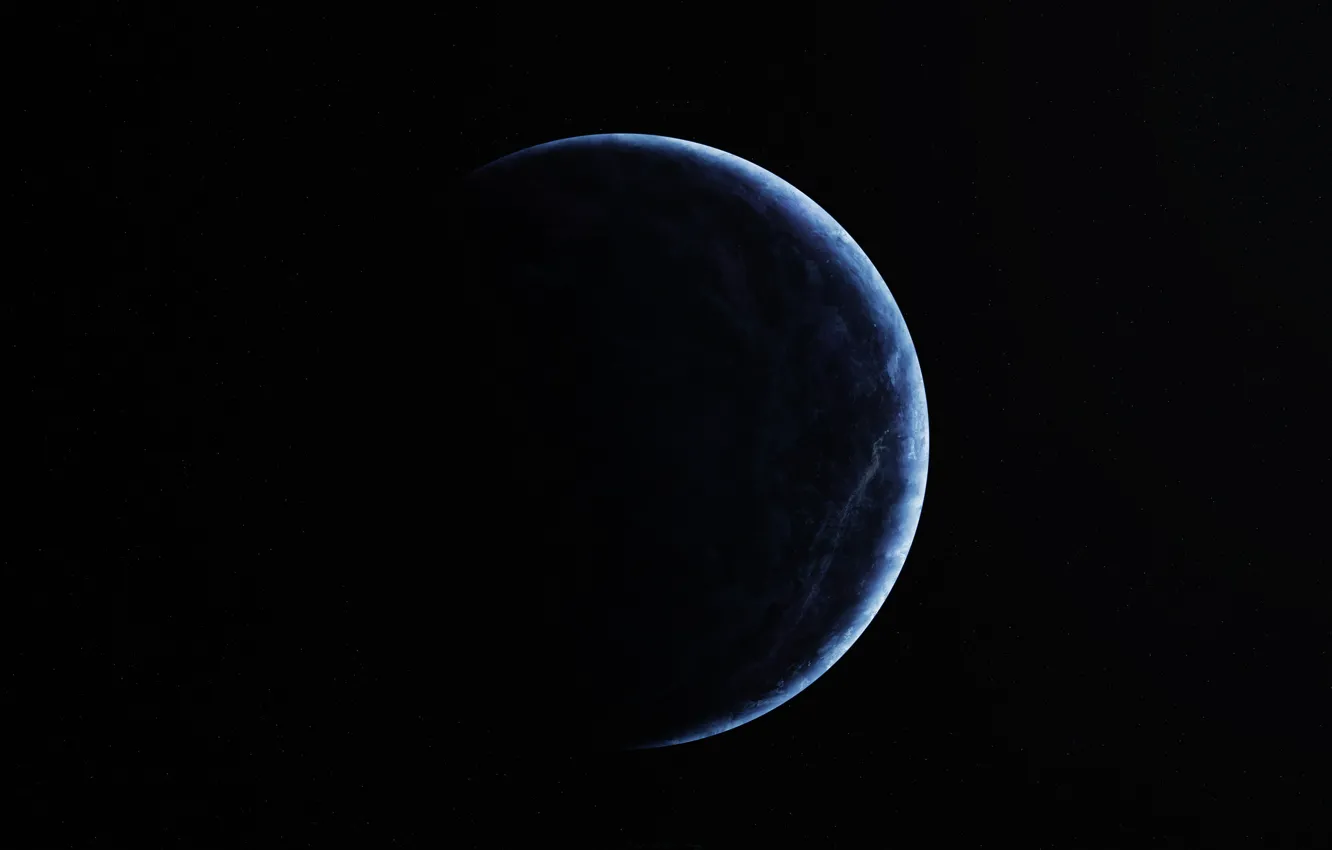 Photo wallpaper dark, blue, planet, sci fi