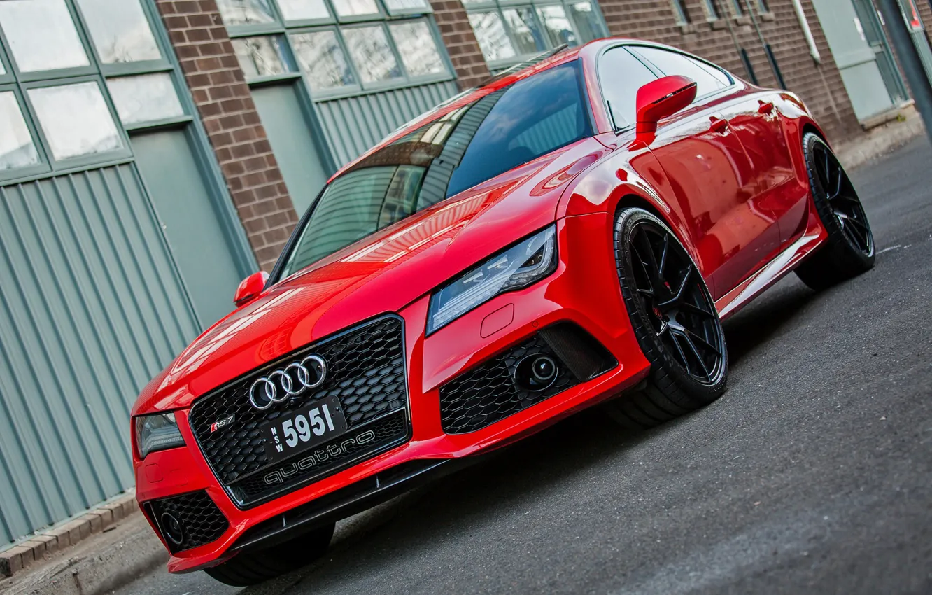 Photo wallpaper Audi, Wheels, RS7, Strasse