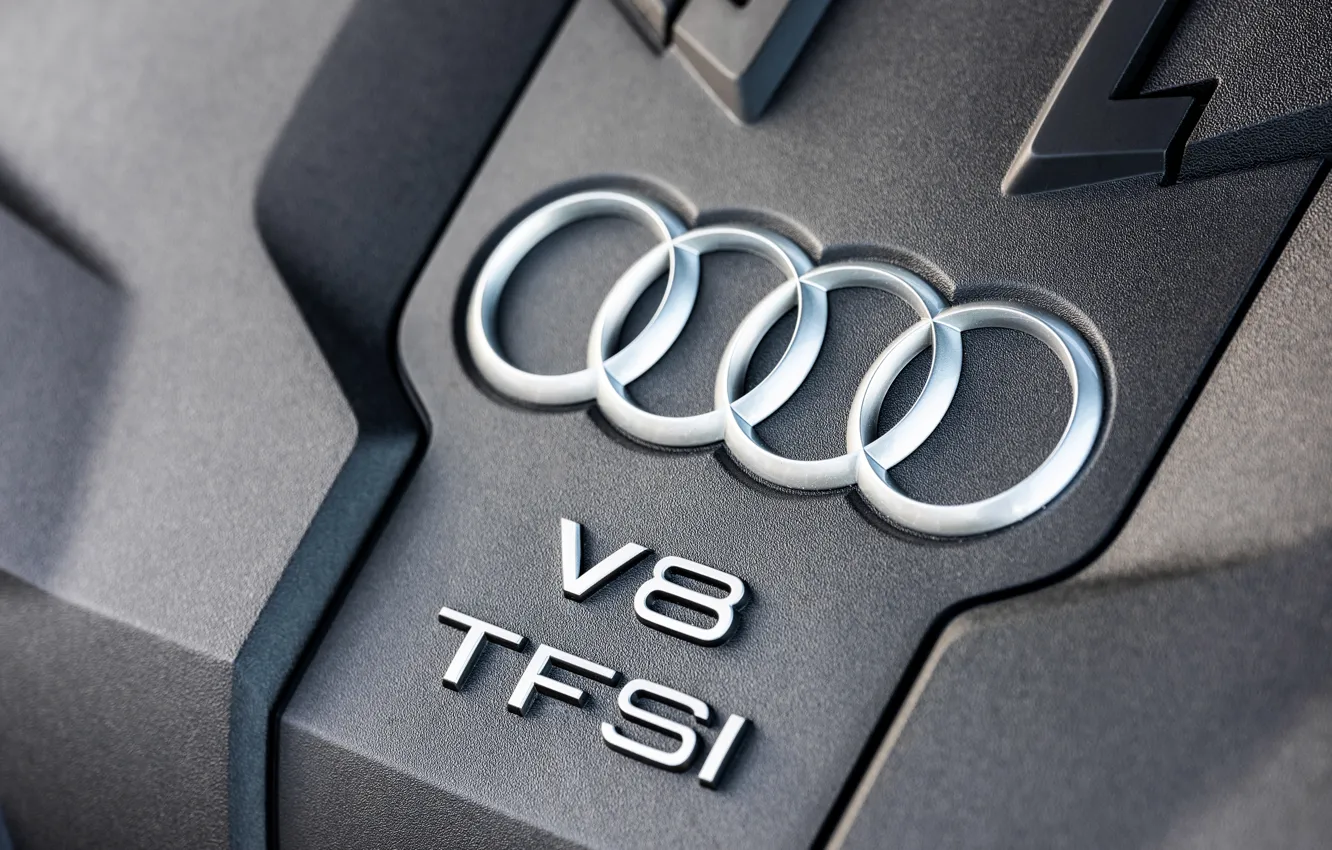Photo wallpaper Audi, engine, emblem, cover, sedan, Audi A8, TFSI, Audi S8