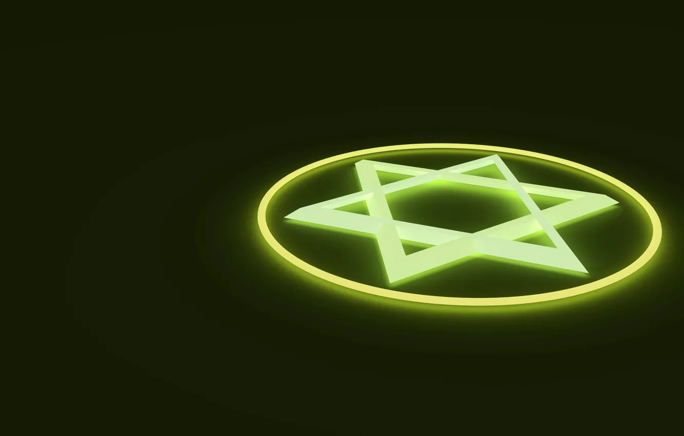Photo wallpaper light, emblem, the star of David, hexagram
