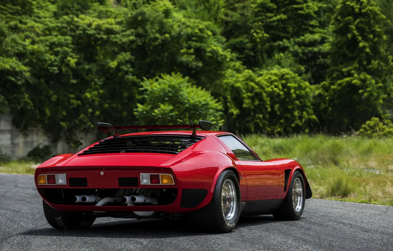 Photo wallpaper Lamborghini, back, 1976, Miura, Miura SVR