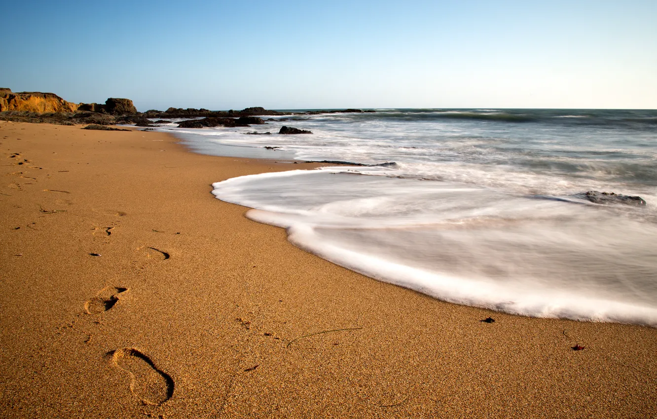 Photo wallpaper sand, sea, beach, water, landscape