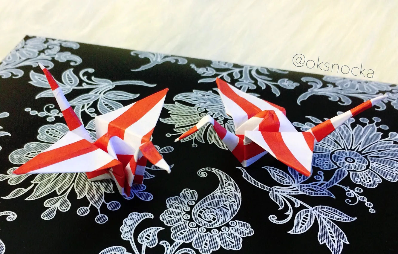 Photo wallpaper beauty, origami, cranes
