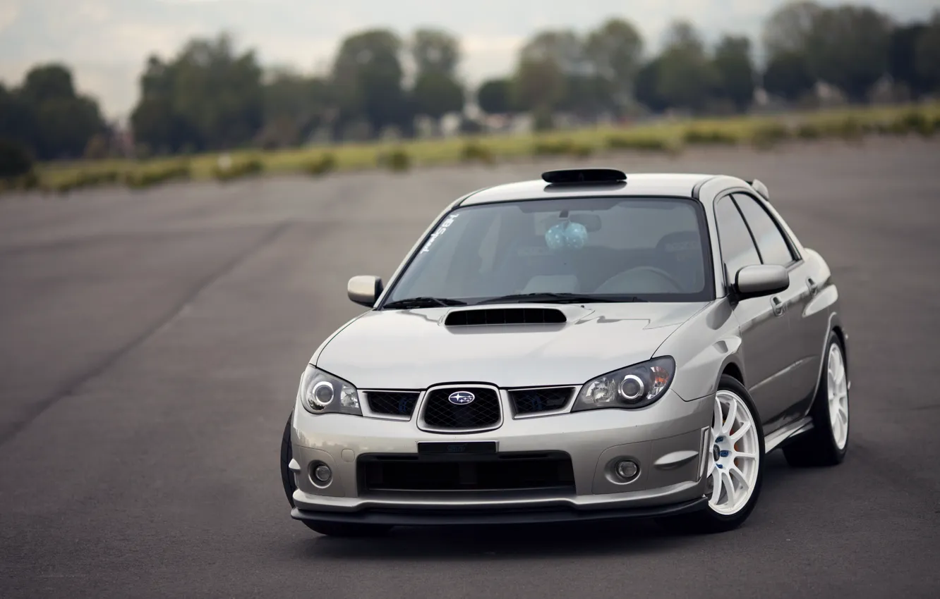 Photo wallpaper cubes, Subaru, Impreza, WRX, silver, Subaru, Impreza, silvery