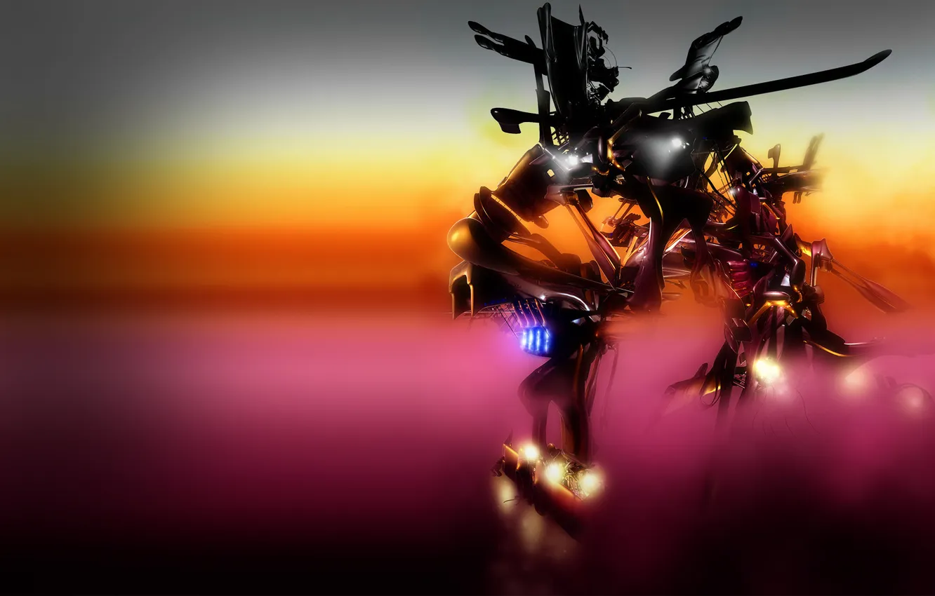 Photo wallpaper abstraction, mechanism, aggressive