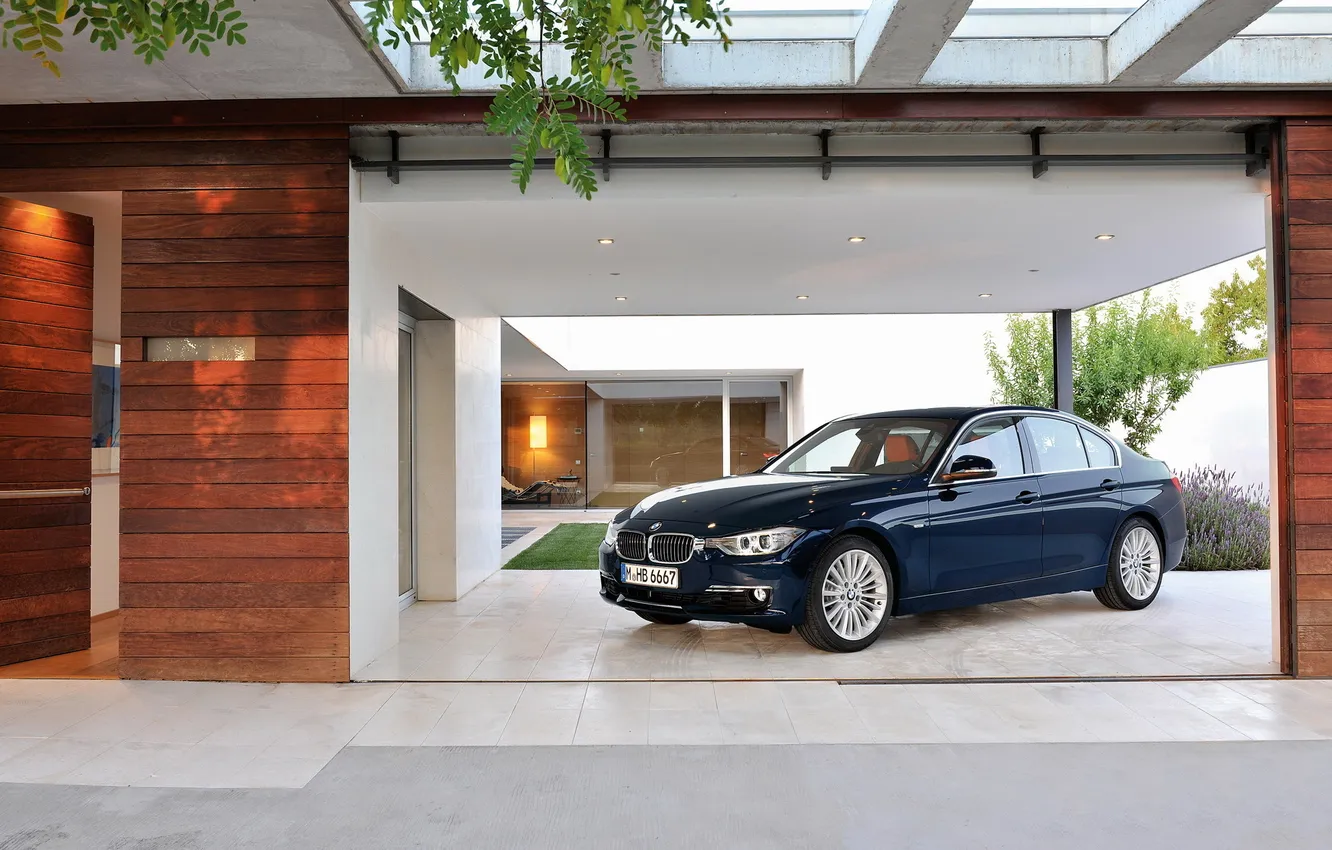 Photo wallpaper BMW, home, interior, garage, BMW, 3Series, F30, a three-pointer
