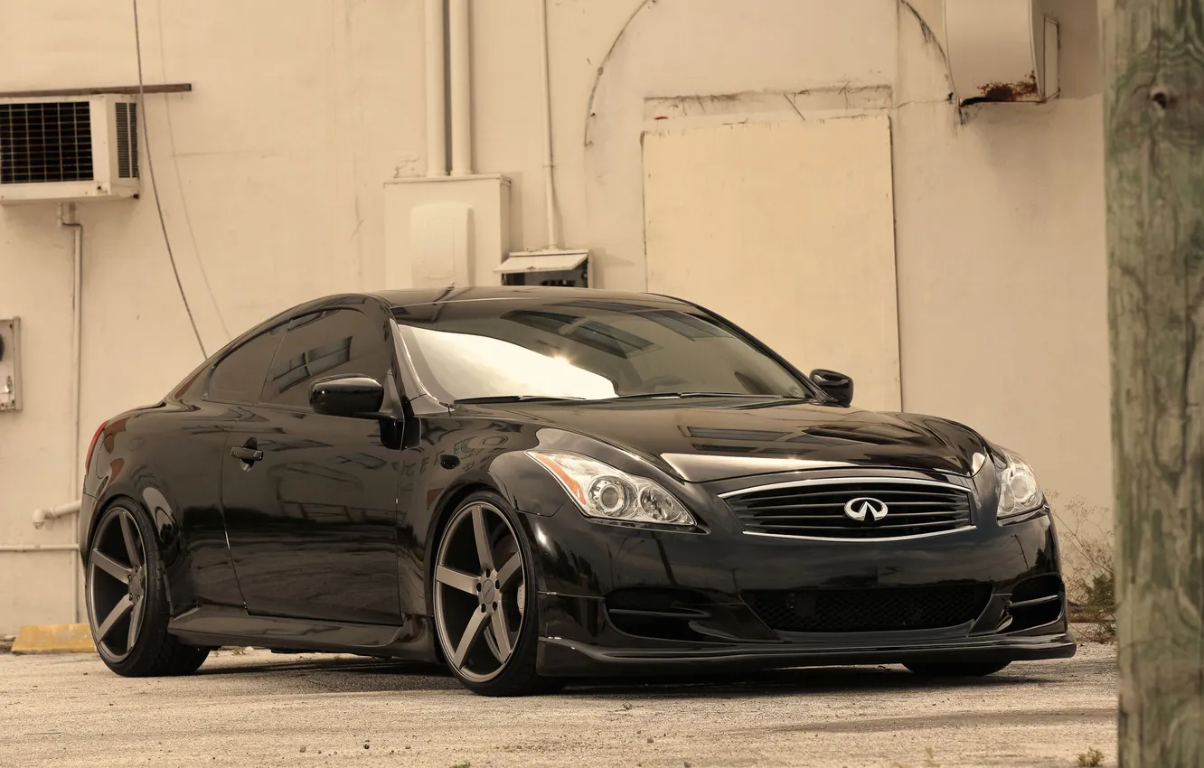 Photo wallpaper black, Infiniti, black, infiniti, the front part, G37, G-Series
