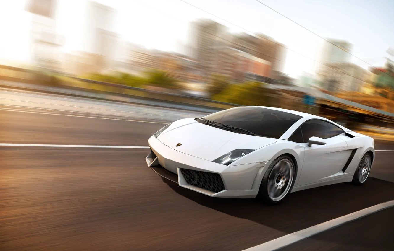 Photo wallpaper auto, speed, Lamborghini, highway, supercar, Gallardo, LP560, Lamborghini