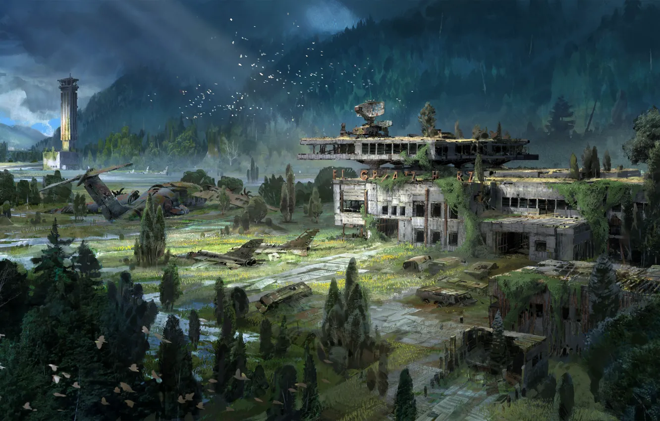 Photo wallpaper landscape, ruins, the plane, Destiny 2