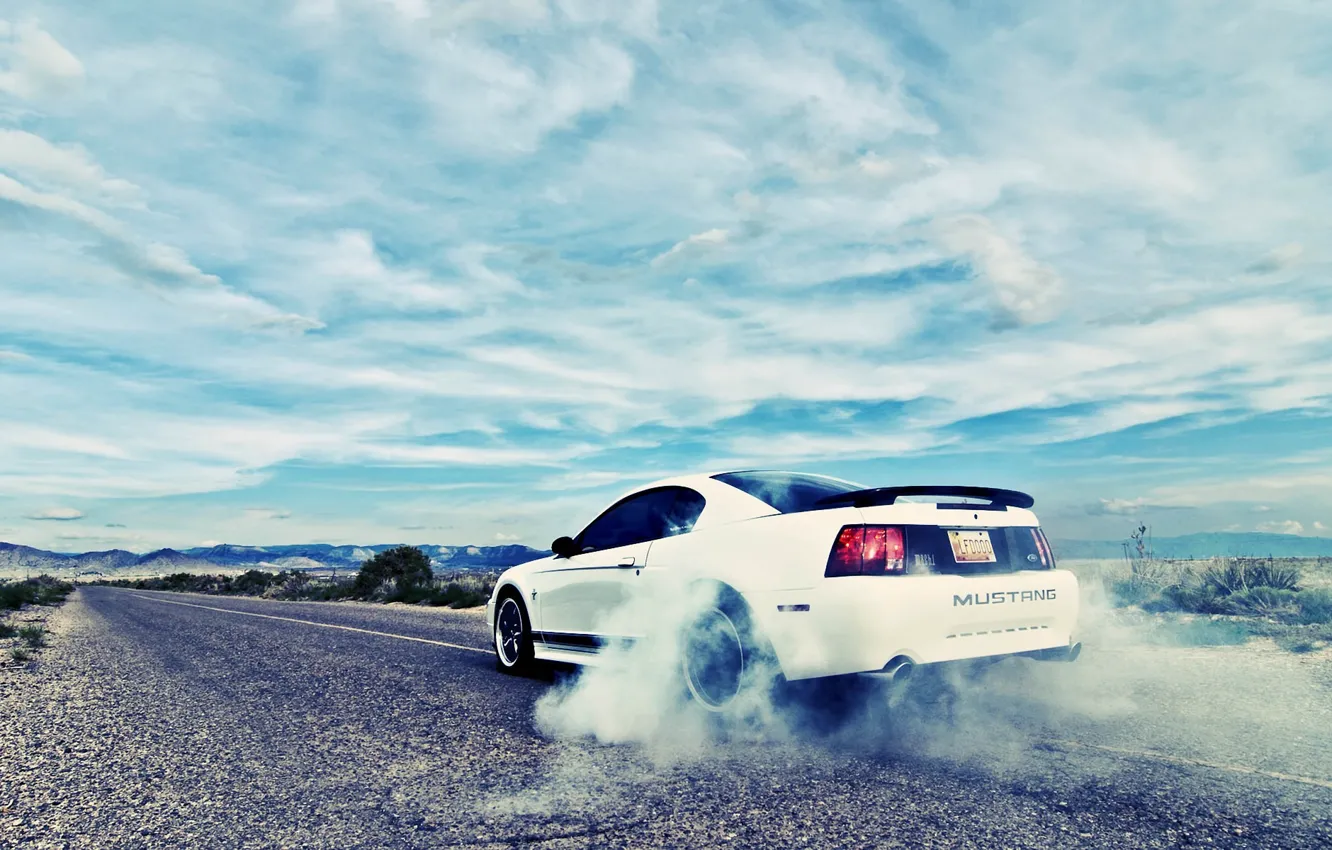 Photo wallpaper coupe, Mustang, road, ford mustang, burnout, rechange