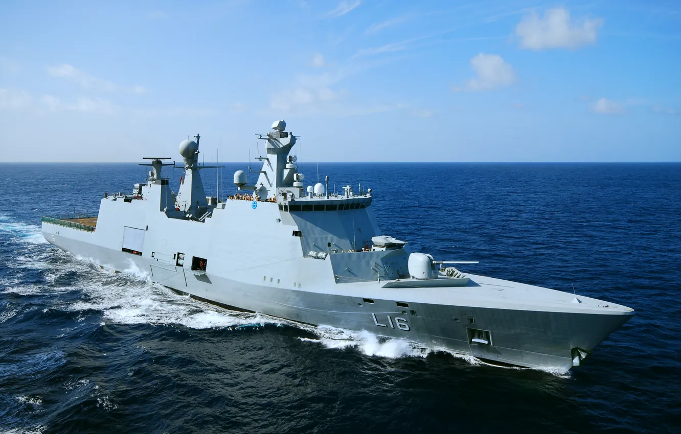 Photo wallpaper frigate, Danish Navy, L16, HMDS Absalon