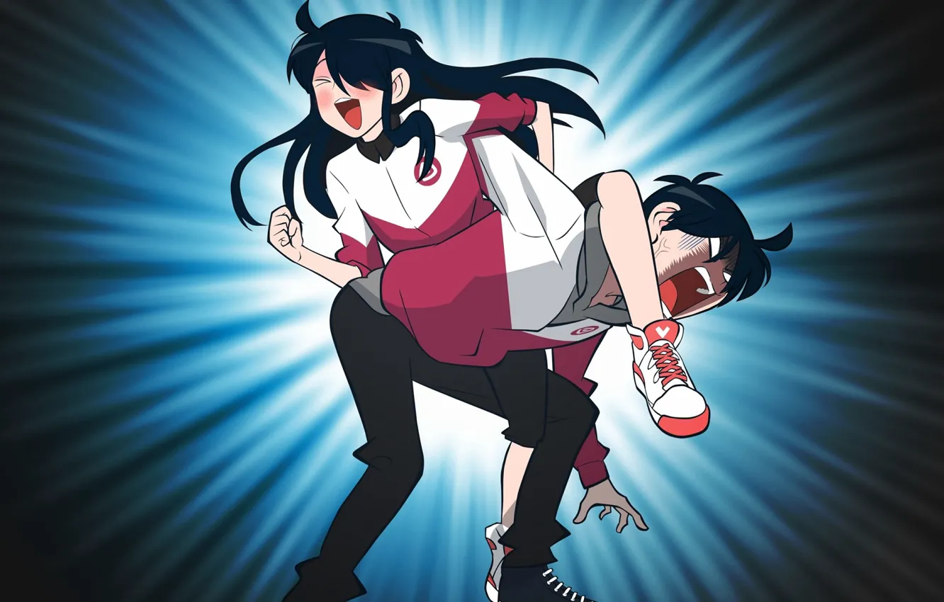 Photo wallpaper fight, two, Please Take My Brother Away