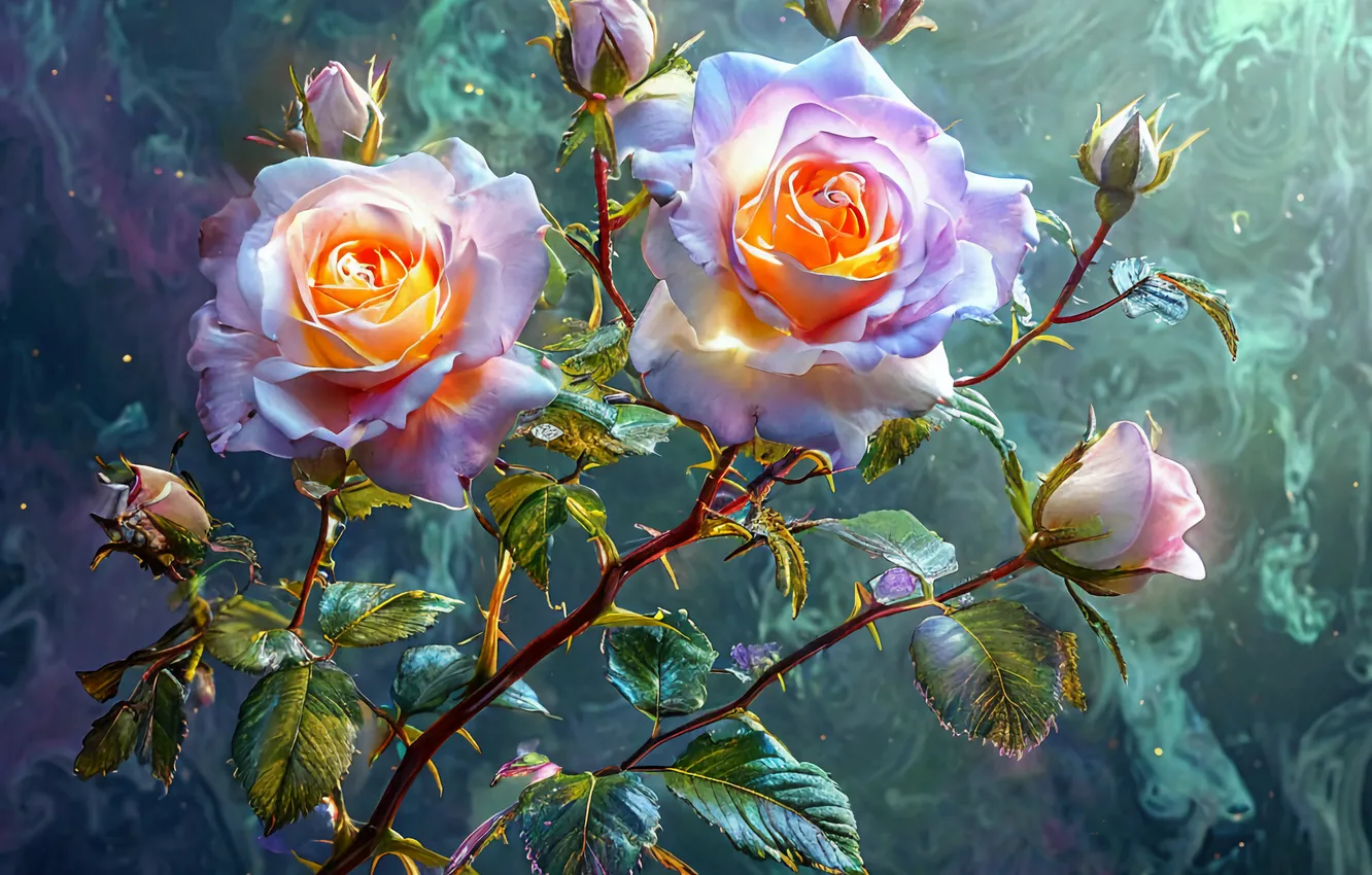 Photo wallpaper flowers, roses