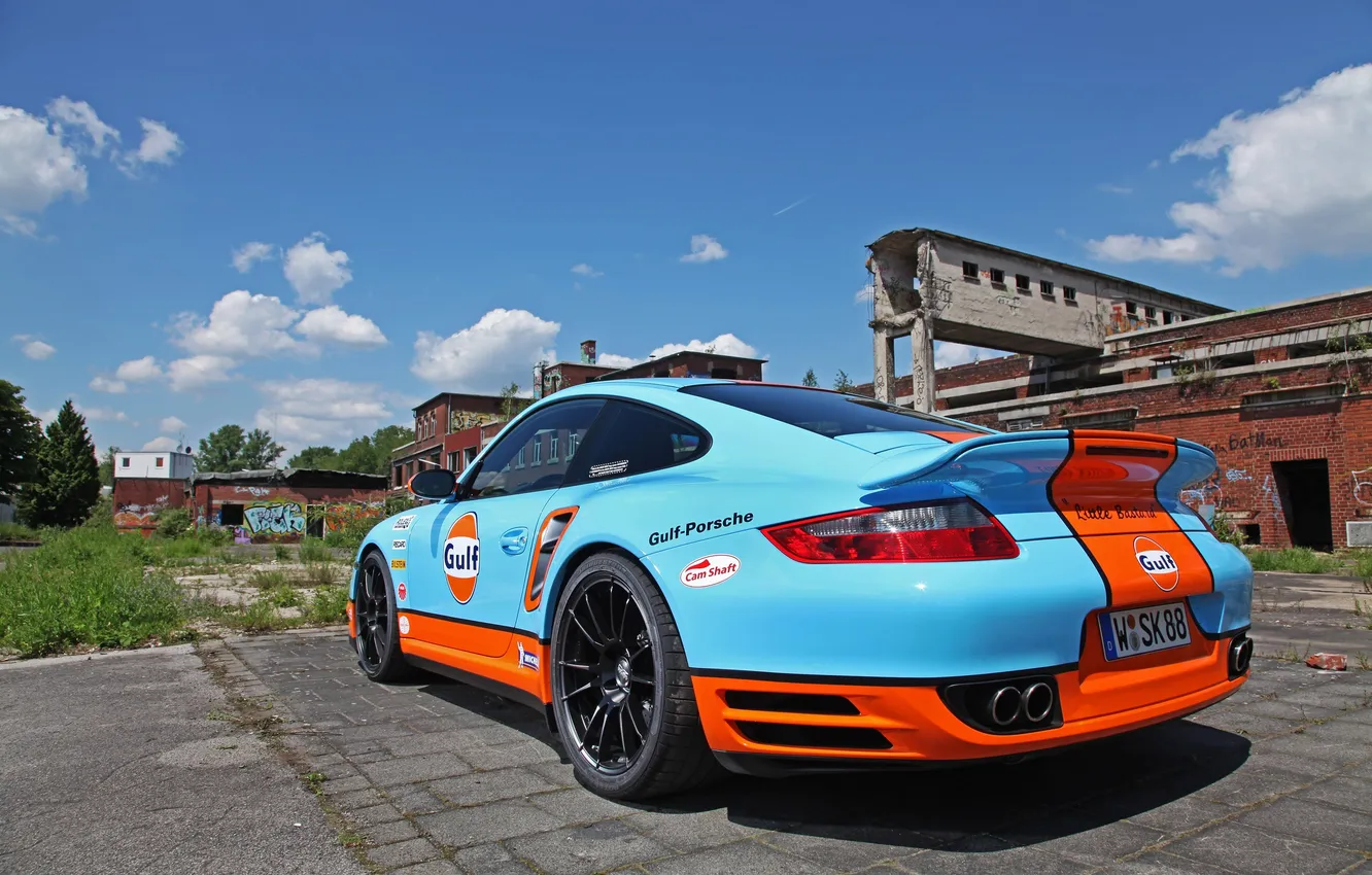 Photo wallpaper machine, 997, Porsche, Porsche, rear view, Turbo, back, cam shaft