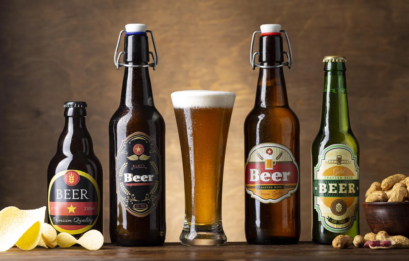 Photo wallpaper american, beer, delicious, composition