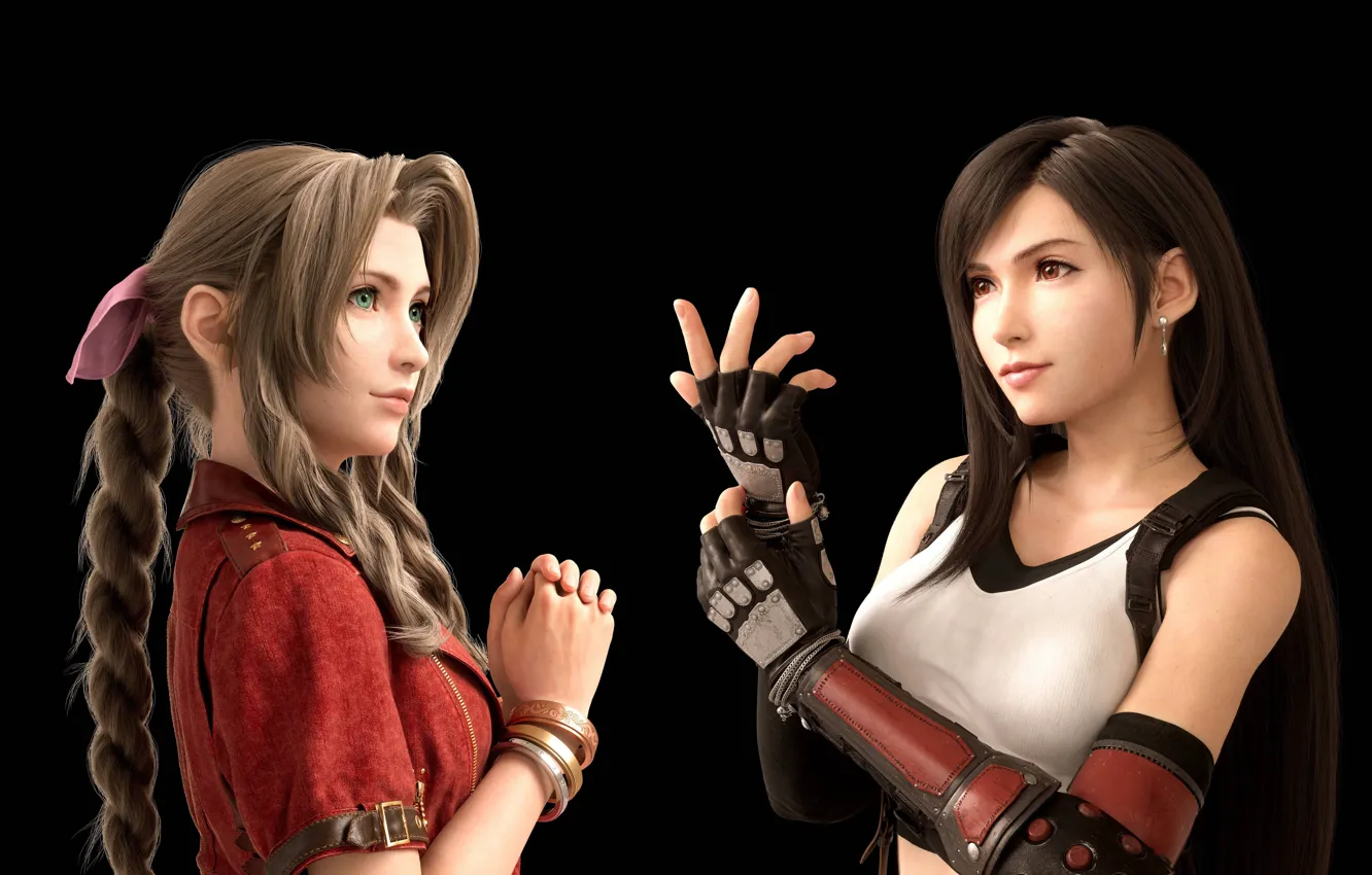 Photo wallpaper Girls, The game, Gloves, Brunette, Braid, Brown hair, Final Fantasy, Brunette