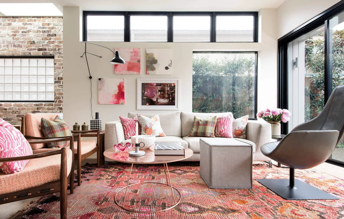 Photo wallpaper design, style, interior, Australia, living room, Australia, Contemporary Extension, by Brett Mickan