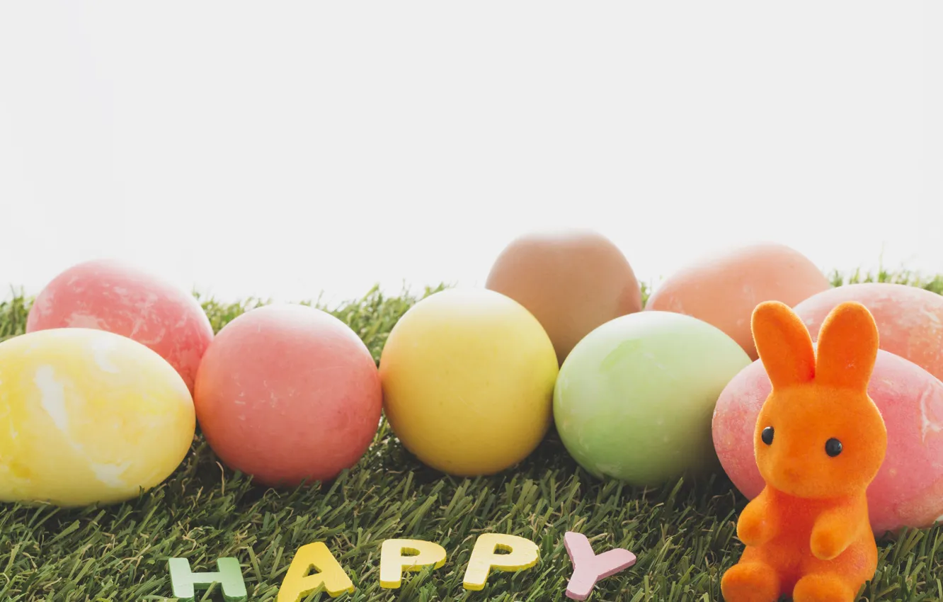 Photo wallpaper eggs, Easter, weed, Holiday, Bunny, figure