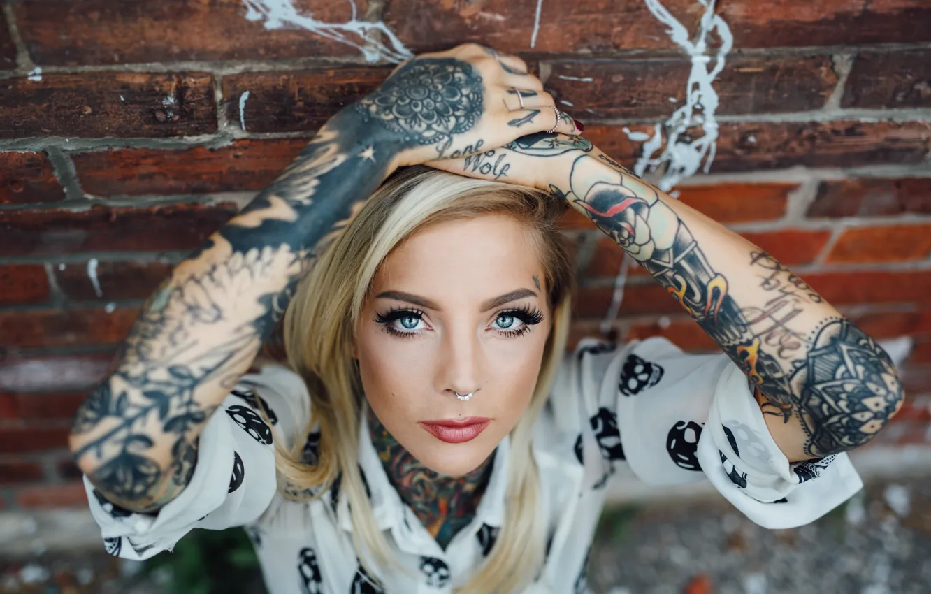 Photo wallpaper eyes, tattoo, tattoo, madisonskye, tattooed girls, tattoo girls
