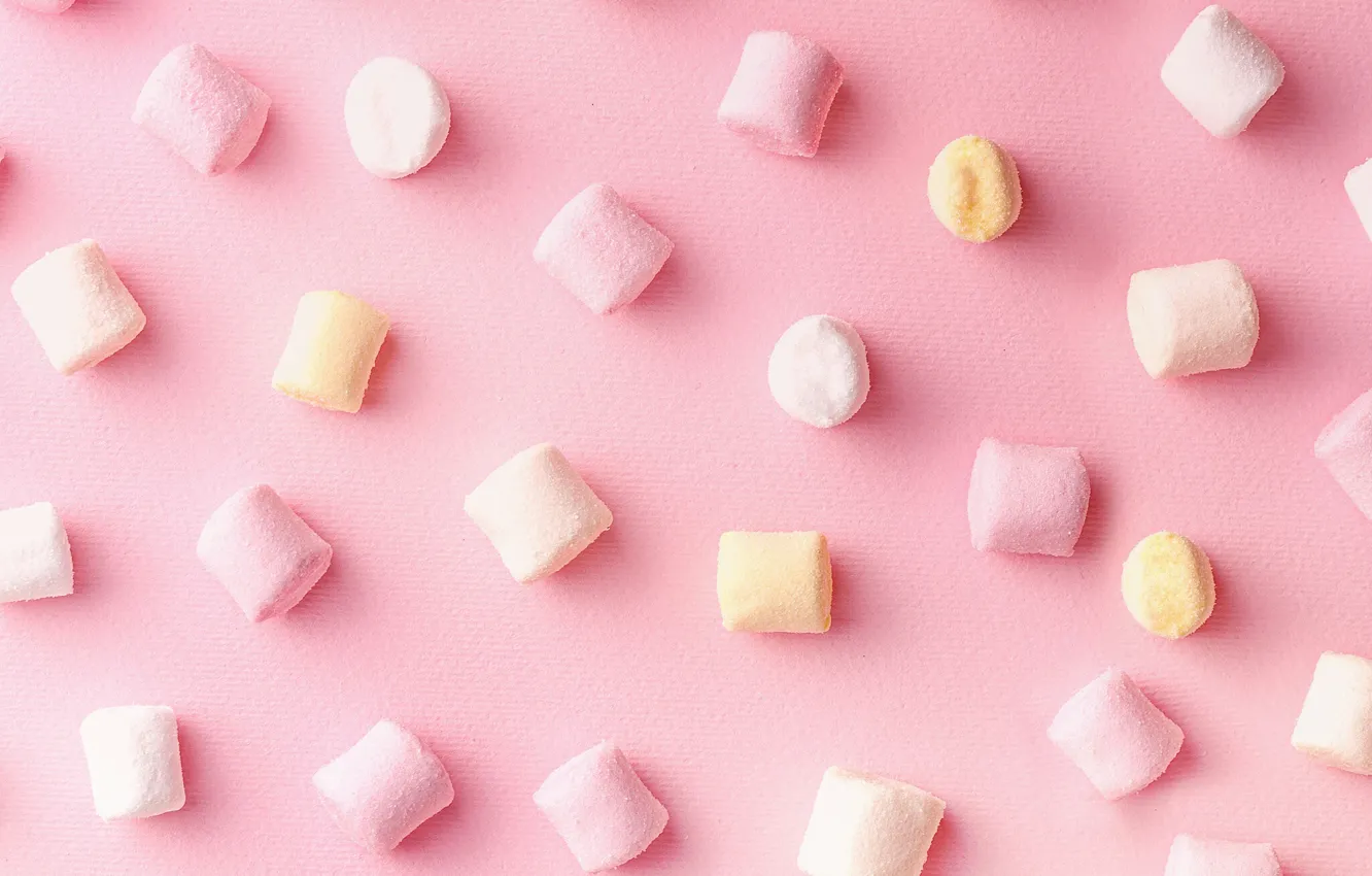 Photo wallpaper background, pink, marshmallows