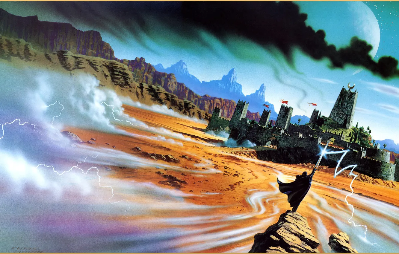Photo wallpaper castle, fantasy, the wizard, Chris Moore