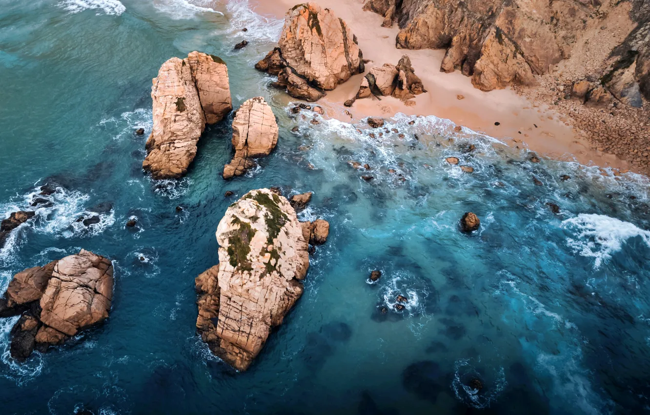 Photo wallpaper sea, landscape, rocks, Wallpaper, shore, wallpaper, picture, sea