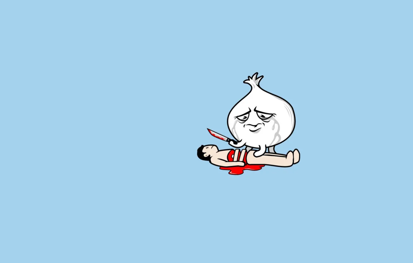 Photo wallpaper people, tears, bow, knife