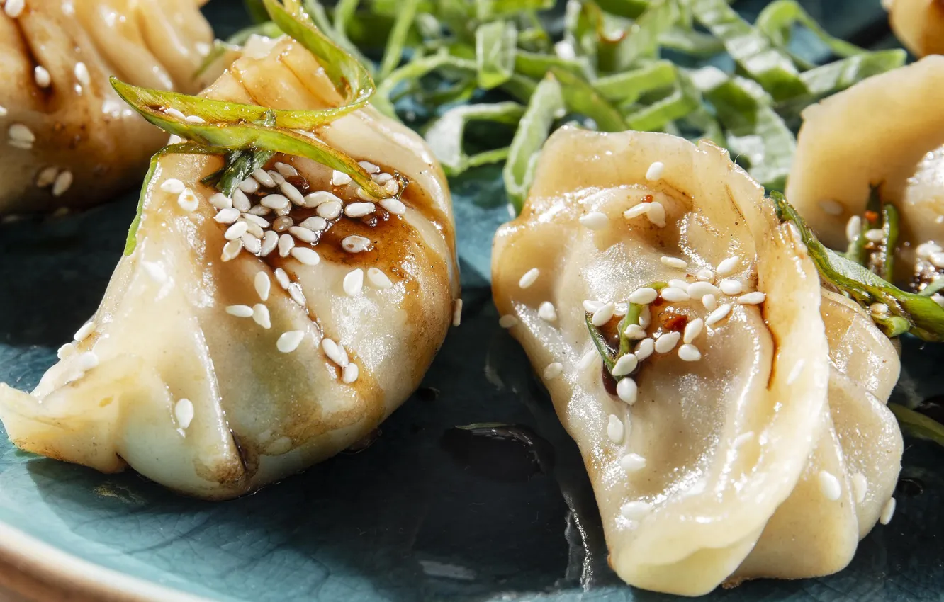Photo wallpaper greens, macro, dumplings