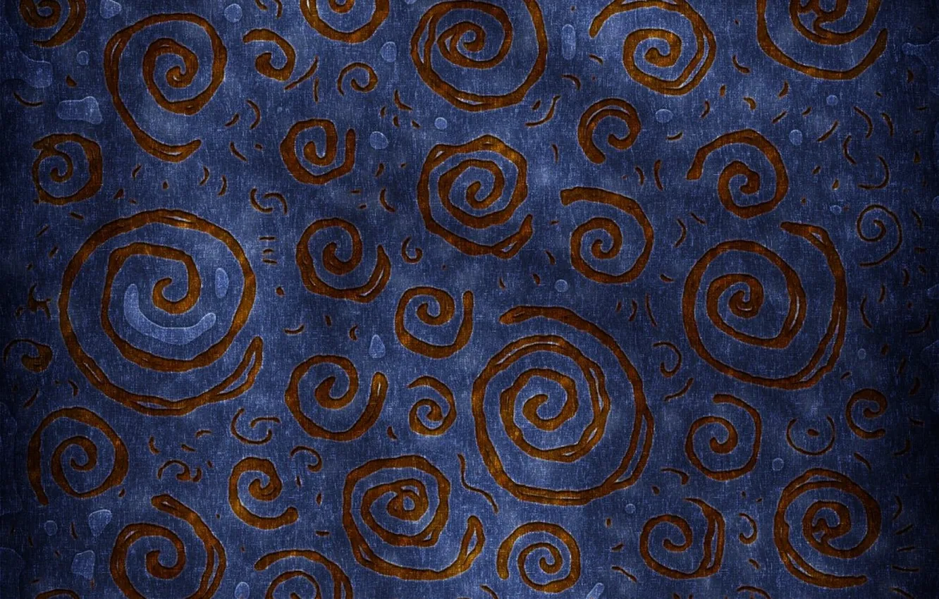 Photo wallpaper blue, abstraction, brown, spiral