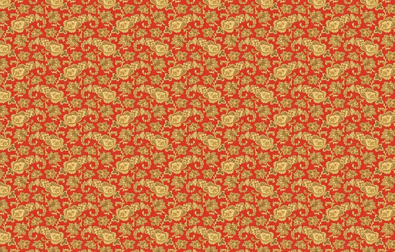Photo wallpaper leaves, flowers, red, background, Wallpaper, fabric, texture, ornament