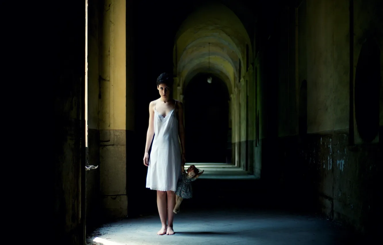 Photo wallpaper girl, mood, home, doll