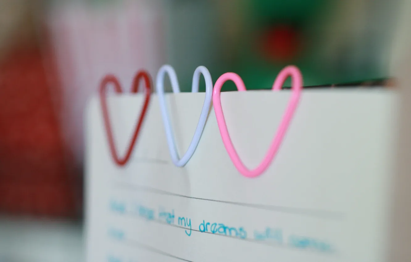 Photo wallpaper dream, the inscription, dream, bright, heart, hearts, form, pink