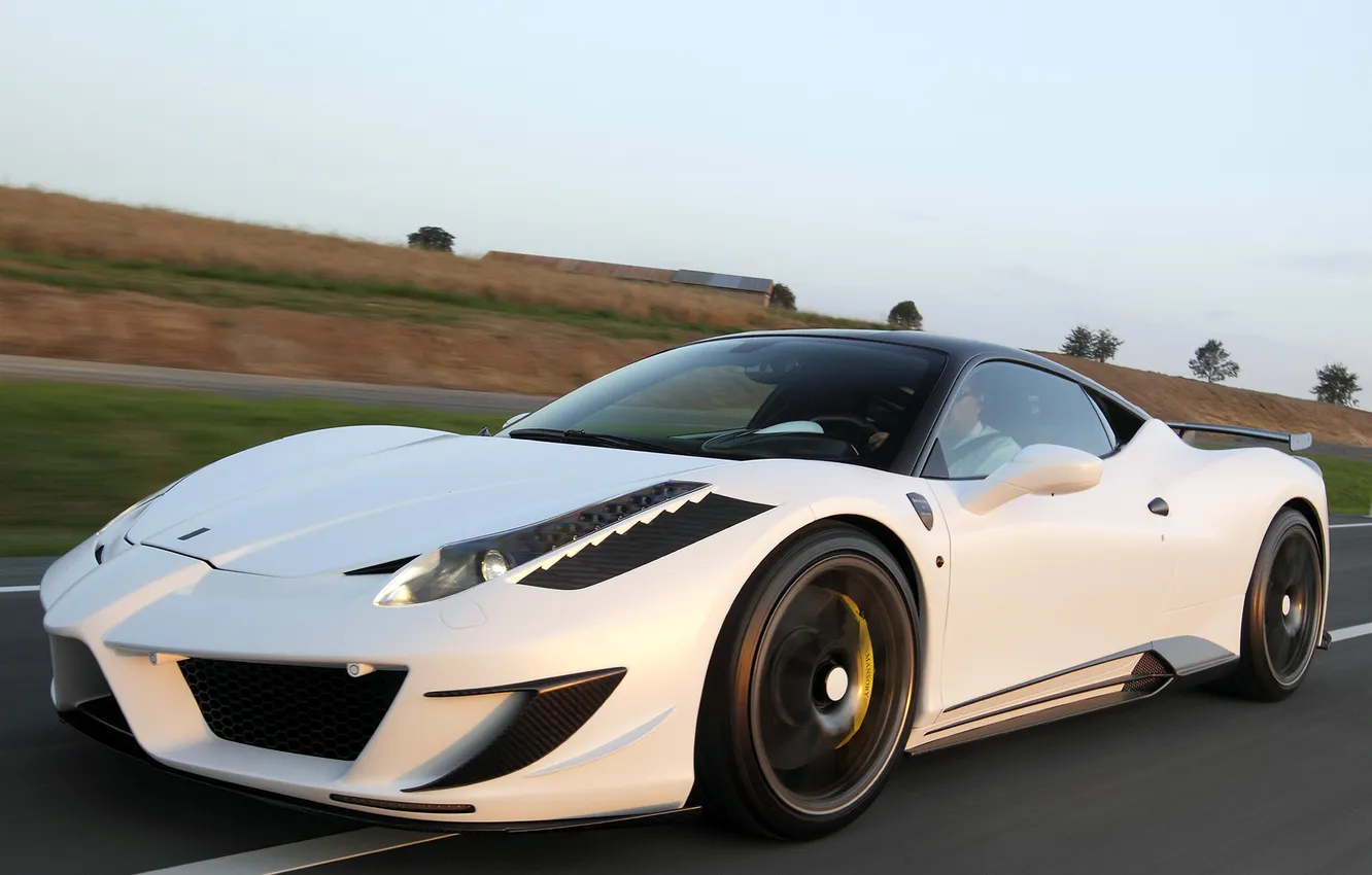 Photo wallpaper machine, speed, track, Ferrari, 458, Mansory, Siracusa