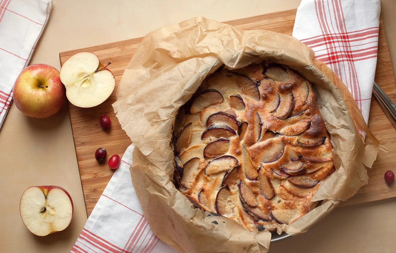 Photo wallpaper apples, food, pie, cakes, Charlotte