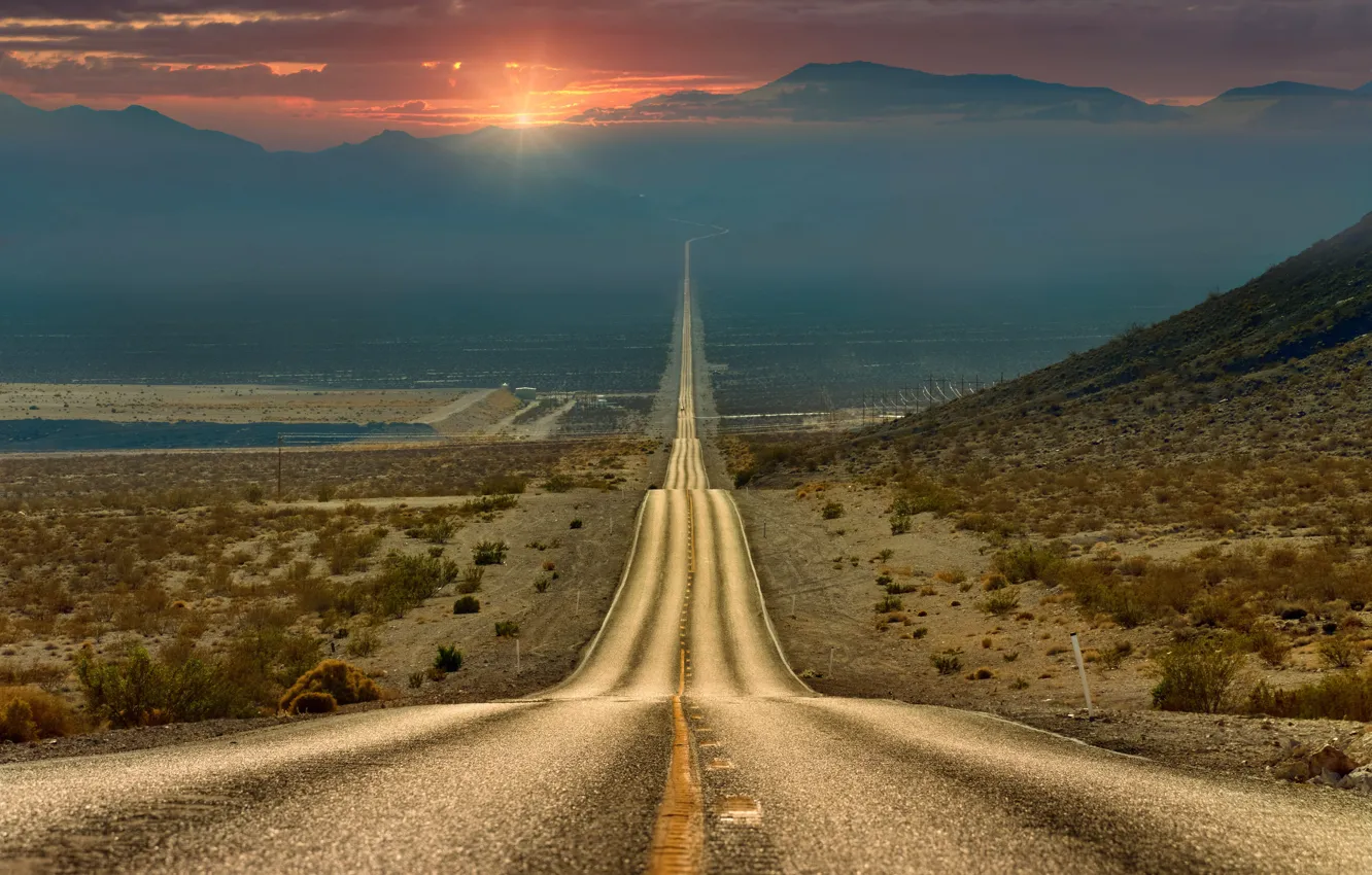 Photo wallpaper road, the way, highway, California, Death Valley